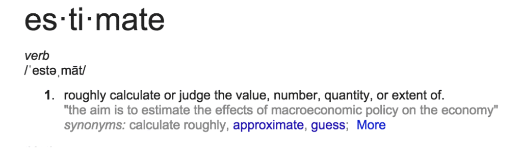 esitmate-definition