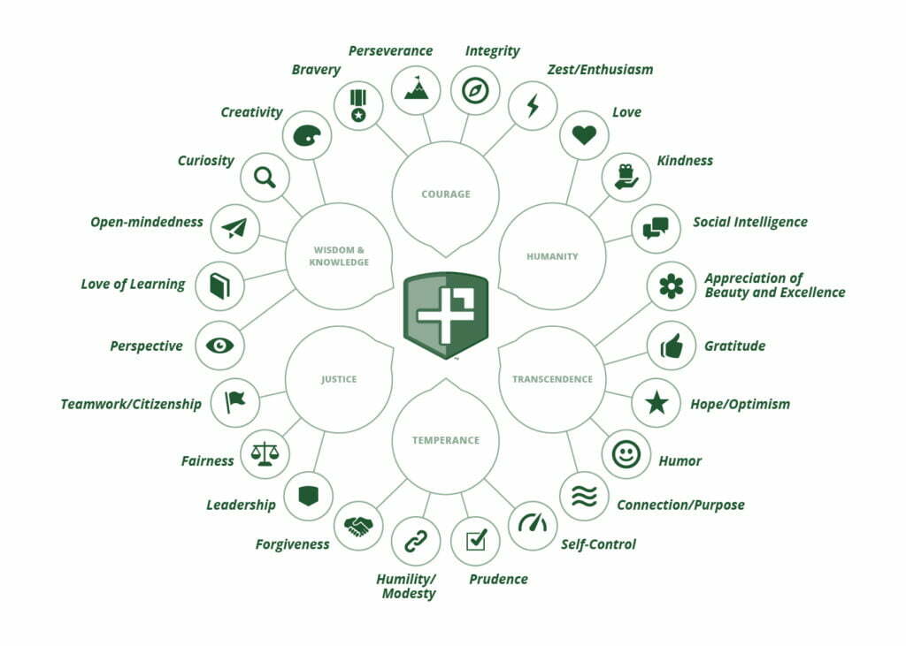 24 universal character strengths