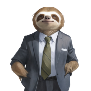 IMage of a Sloths in a business suit, depicting Agile, and the Art of Deliberate Change