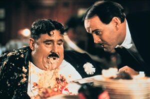 Image from Monty Python sketch illustrating the concept of gluttony