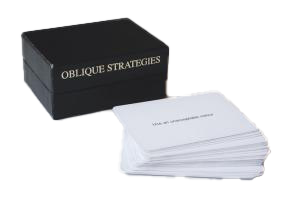 Oblique strategies cards to unlock innovation