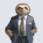 Image of a sloth in a business suit