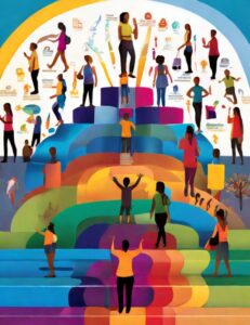 Colorful image depicting a Deliberately Developmental Organization