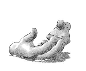 Illustration of two hands, resting open, in a gentle holding gesture