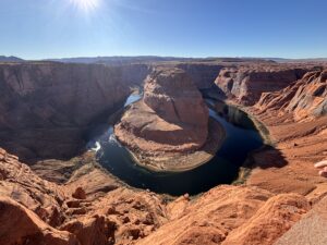 Wide angle photo of horseshoe bend